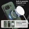 For Google Pixel 9a Case with Ring Kickstand Magnetic Case PU Leather Back Cover