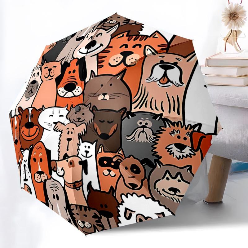 1pc Pets Animals Automatic Open/Close Umbrella Compact Folding Umbrella, All-Season Portable Umbrella for Women/Men F1124093