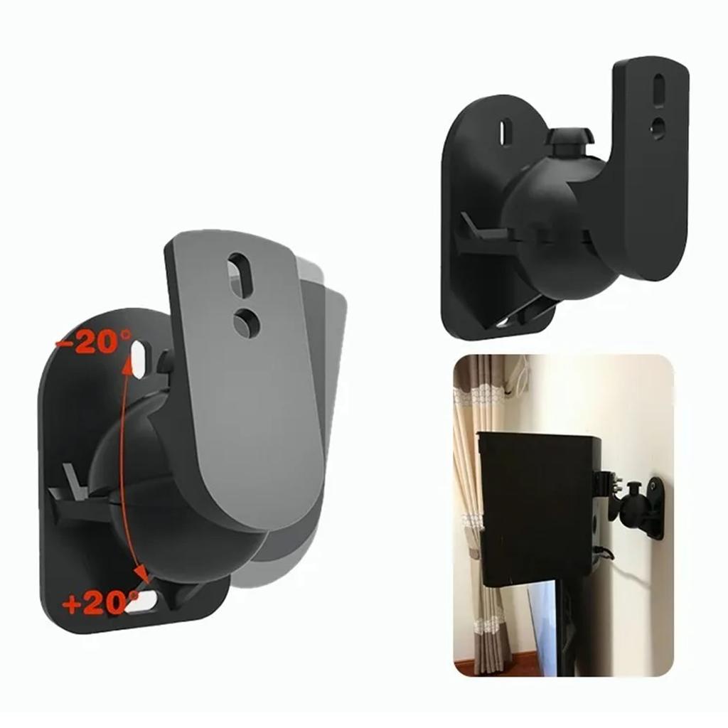 1 Pair Speaker Wall Mount Bracket ABS Plastic Holder Shelf 5KG Load Capacity for Home