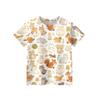 Kids Animal Print Casual Loose Fit Short Sleeve T Shirt Round Neck Comfortable Soft Fabric Top for Everyday Wear