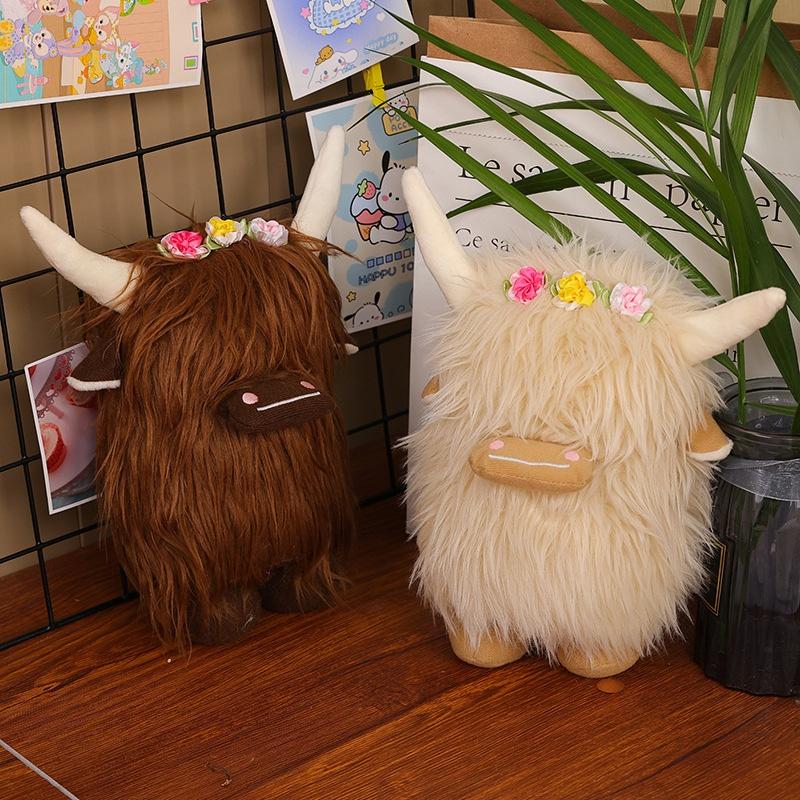 Highland Cow Plush Toy For Home Decor And Play Scottish Cattle Stuffed Animal