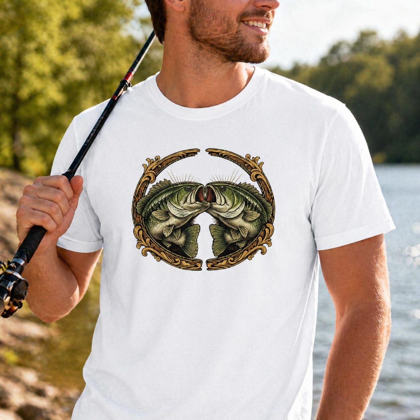 Vintage Bass Fishing Shirt, Largemouth Bass Graphic Tee, Angler Apparel S