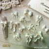30PCS Pearlescent White Mini Resin Ribbon Bow Nail Art Decoration Bow Nail Charms Supplies For Manicure DIY