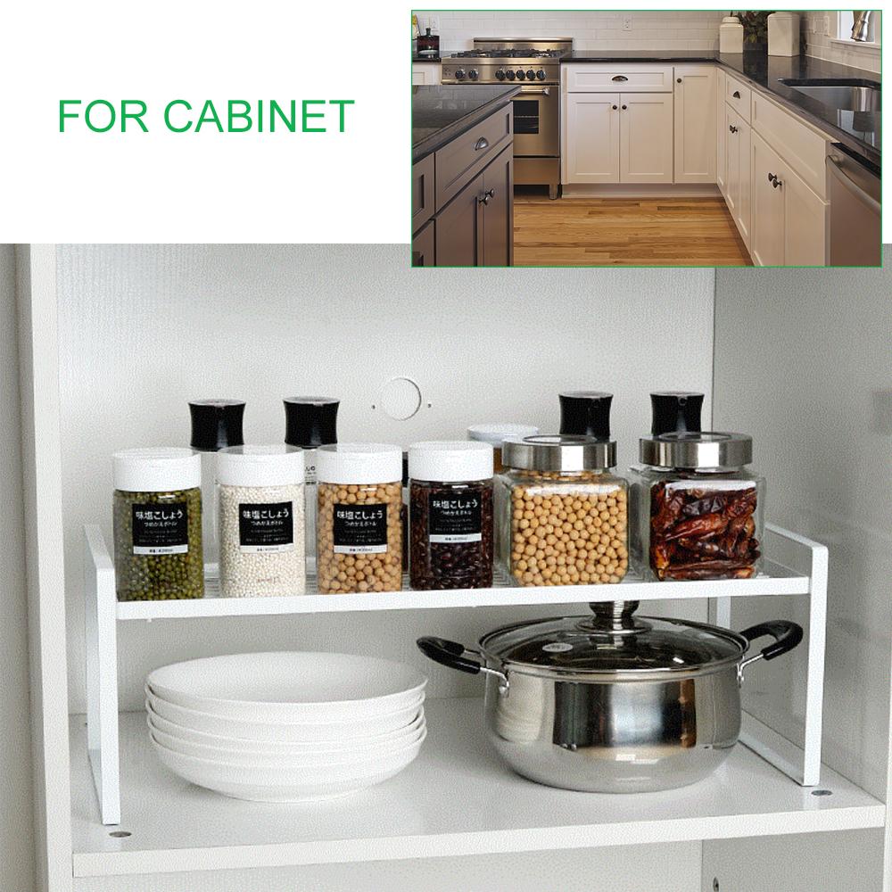 Storage Shelf Organizer Kitchen Cabinet and Counter Shelf Organizer Heavy Duty Multifunctional Organization Rack