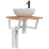 VidaXL Wall-mounted Vanity Shelf Steel and Solid Oak Wood, Floating Vanity Shelf, Vanity Shelf for Countertop 3302394