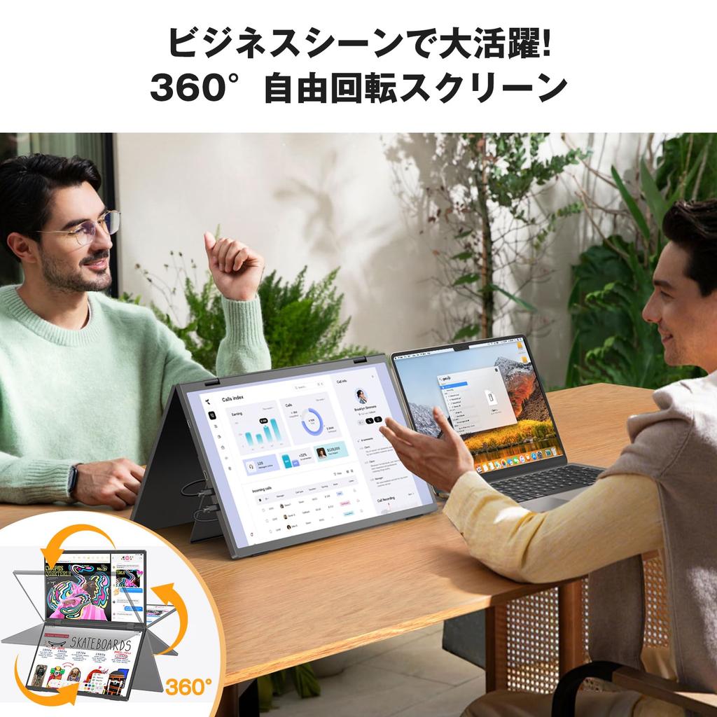 Newsoul Foldable Dual Mobile Monitor with Dual Screen FHD 1080p IPS LCD Mobile Display with Compatible with and More 15.6-inch Extension, Panel,