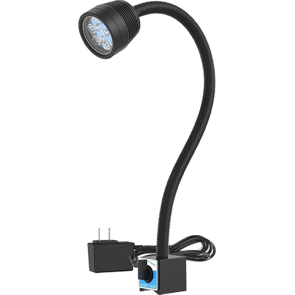 Led Machine Light,Machine Work Light Flexible IP66 Waterproof 1400 Lumens 110V-220V with Clamp Base for Lathe Machine,Workbench, Industrial Lighting