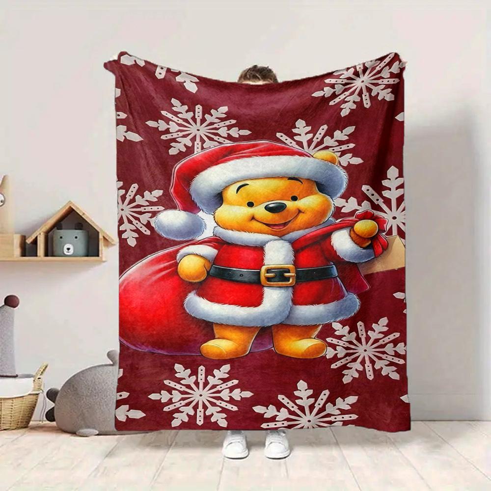 1Pc Christmas Winnie Pooh Blanket Soft And Comfortable Casual Warm Camping Travel Christmas Halloween Gift M917106