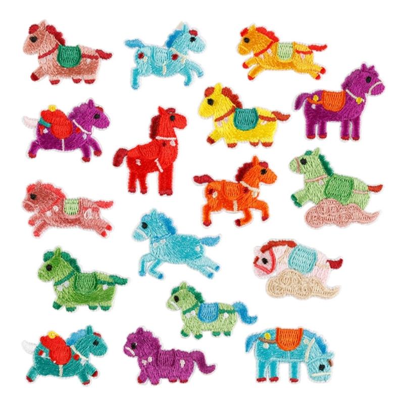 

Easy to Apply Cute Horse Designs Cloth Patches with Stick Backing for Crafting Gift and Card 1
