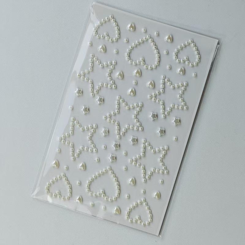 Beautiful Shiny Crystal Rhinestones Pearl Star 3D Stickers Scrapbook Phone Case DIY Decorations Dance Show Makeup Face Stickers