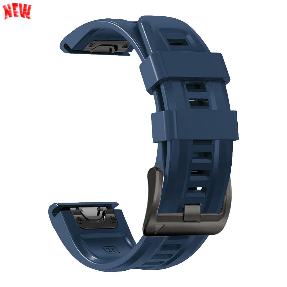 

22mm 26mm Sports Silicone Strap For Garmin Enduro/Epix Descent G2 Tactix 8 Forerunner 970/Fenix 7X/7 8 PRO 8x QuickFit Watchband 1PCS QuickFit 22mm полуночно-синий