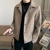 Men's Khaki and Black Casual Loose Thin Jacket for Spring and Autumn