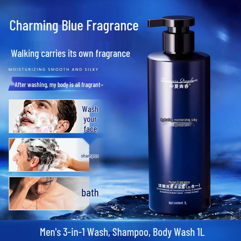 Charming Blue 3-in-1 Men's Shampoo, Shower Gel & Face Wash