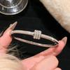 Starry Sky Silver Titanium Steel Bracelet for Women - High-End, Versatile, Full Diamond, Non-Fading Fashion Accessory