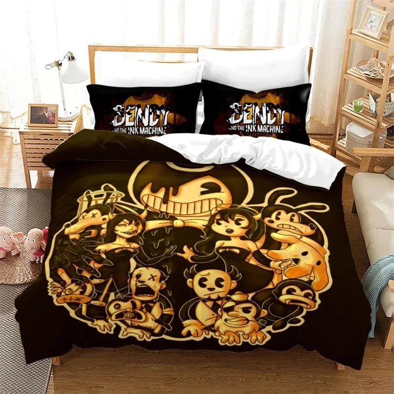 3D Printed Bendy N Ink Machine Bedding Collections Exquisite Bed Supplies Set Duvet Cover Bed Comforter Set Luxury Birthday Gift