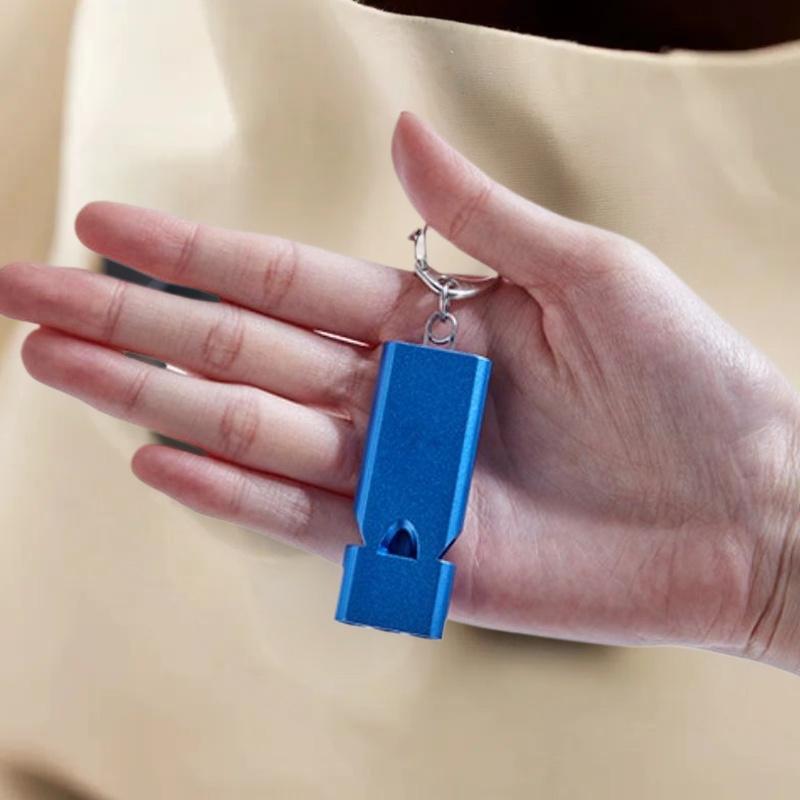 Flat Aluminum Alloy Three Tubes Survival Whistle Outdoor Survival Whistle Equipment Equipped EDC Tool