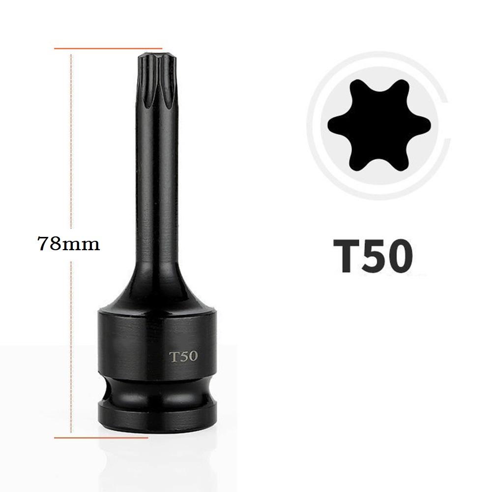 1/2inch Hex Torx Screwdriver Bit Socket Impact Drive Socket Adapter Head T20-T100 Pneumatic Socket Adapter Hand Tools