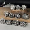 Anéis Viking Masculinos Vintage Aço Inoxidável Crença Étnica Bússola Nórdica Odin Árvore da Vida Anel Valknut Amuletos Joias