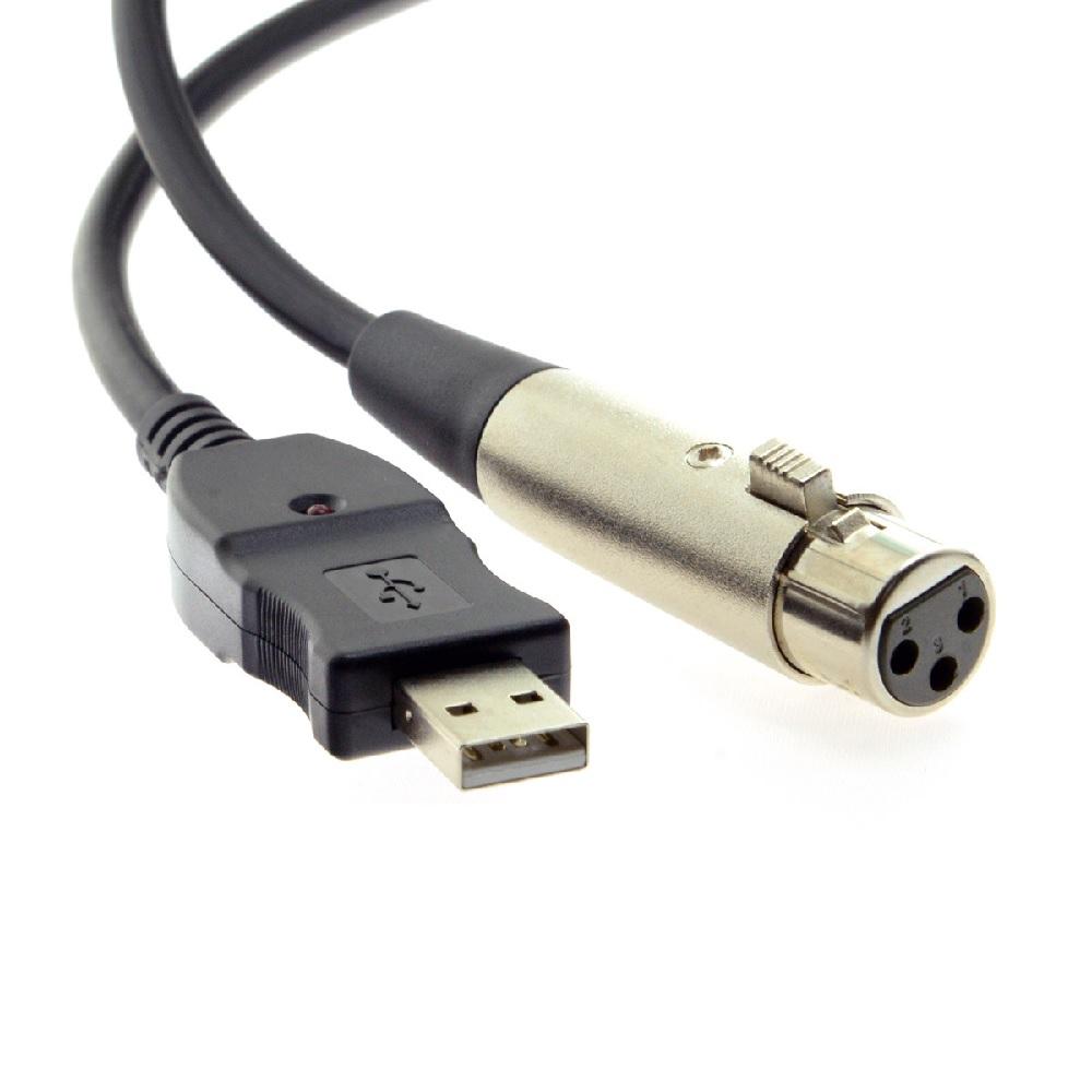 

3M 10ft XLR Female to USB Audio Cable Microphone to USB Interface Converter Adapter