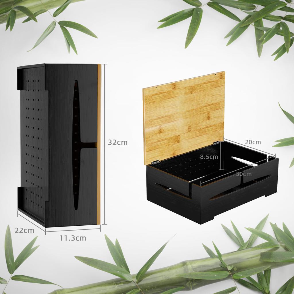 Focieulo Router-Aufbewahrungskabelbox, Kabelführung Versteckbox, Netzkabel-Aufbewahrungskoffer, Steckdosenbox, Wandmontierte Kabelspeicherung, Schreibtischtyp, Steckdosenleiste