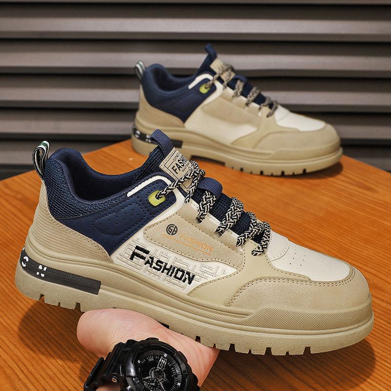 New Summer Men's Shoes Waterproof and Non-slip Sports Heightening Board Shoes Casual Work Martin Labor Insurance Tide Shoes