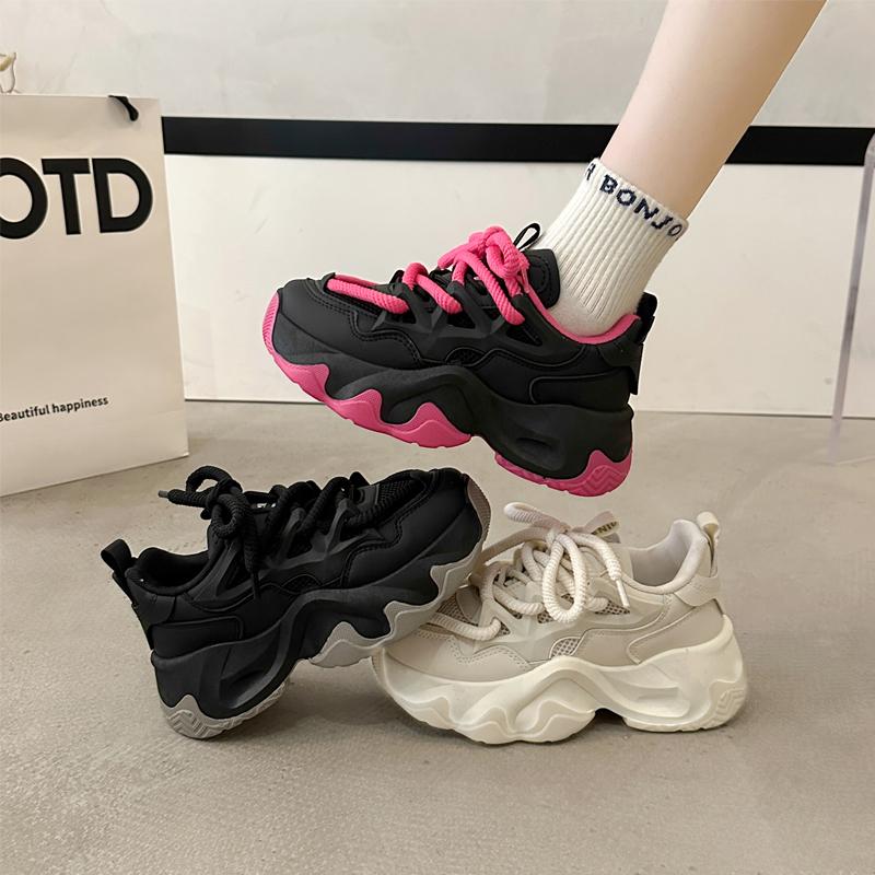 Dad's Shoes Women's New Autumn Thick Sole Cake Shoes Elevated Sports Shoes Autumn and Winter Casual Running Shoes