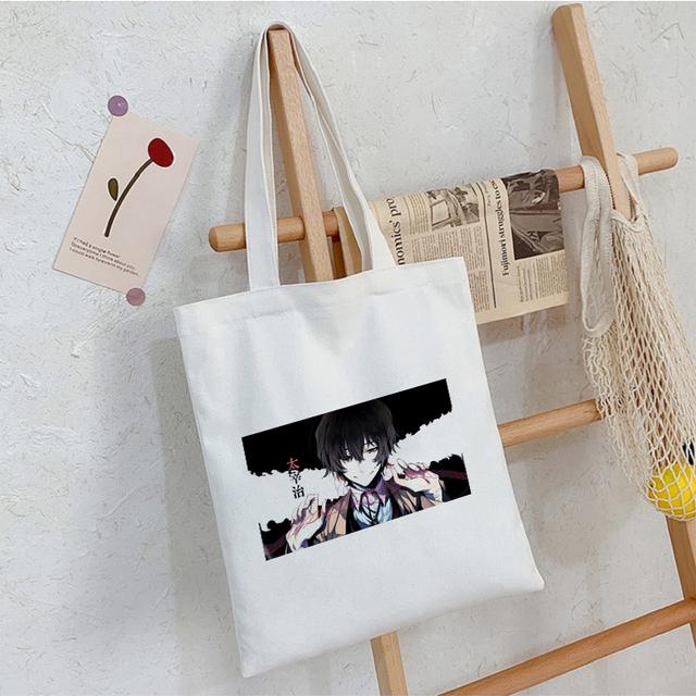 Frauen Tasche Bungo Stray Dog Japanische Anime Canvas Tasche Harajuku Frauen Shopper Tasche Große Kapazität Cartoon Mode Y2K Schulter Tasche