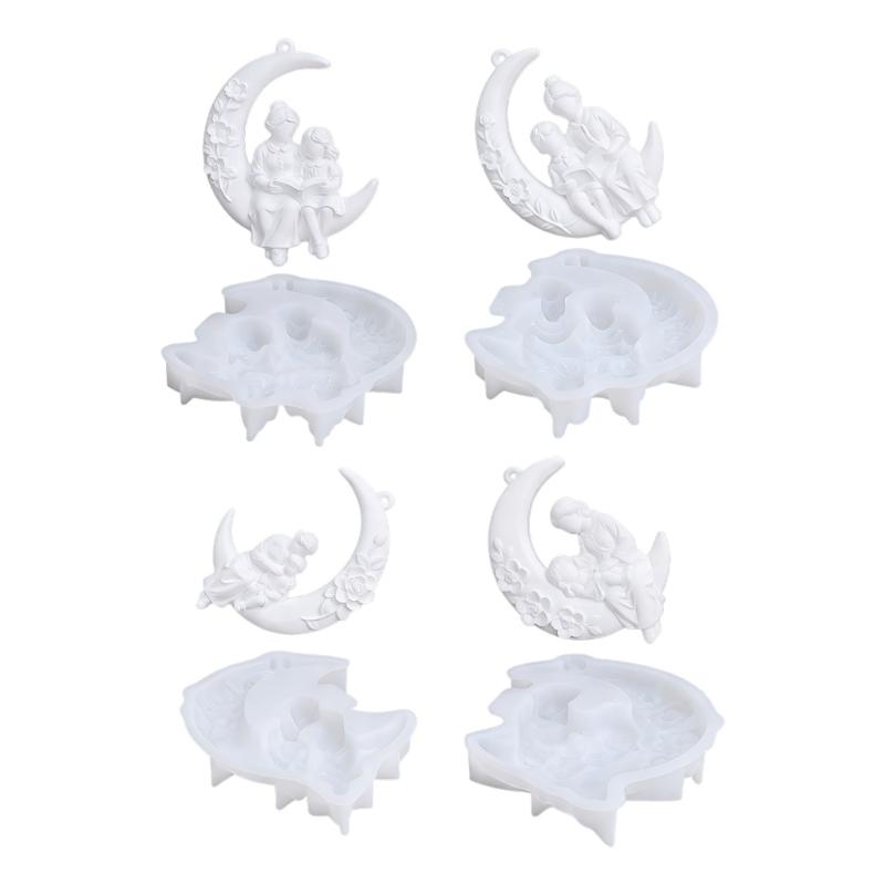 

4Pcs Silicone Molds For Making Heartwarmings Grandma And Grandchild Plasters Epoxy Resin Hanging Decorations Ornaments 1
