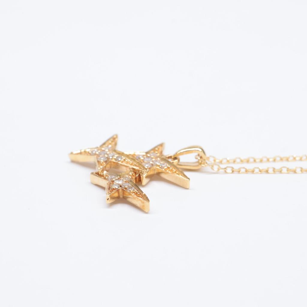 MAUBOUSSIN 750 Diamond Etoile Star Necklace Yellow GoldUsed