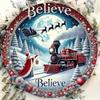 Vintage Metal Tin Sign 8x8 Inch Christmas Train Wreath Wall Decor Retro Holiday Home Art Plaque for Living Room Bar