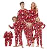 Eşleşen Aile Noel Baskılı Flanel Ev Giyim Seti Uzun Kollu Üst ve Pantolon