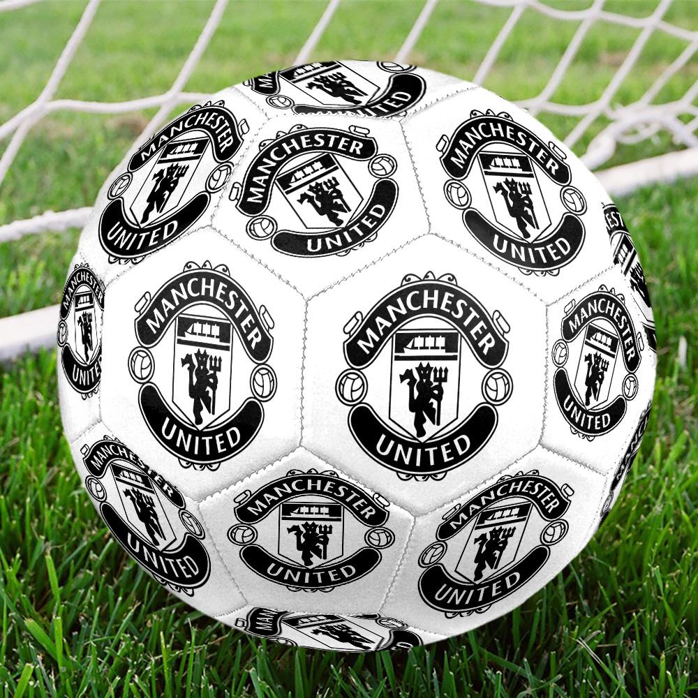 Manchester UnitedSoccer Ball Colorful All Ages Machine Stitched PVC Competition Ready Durable High-Bounce