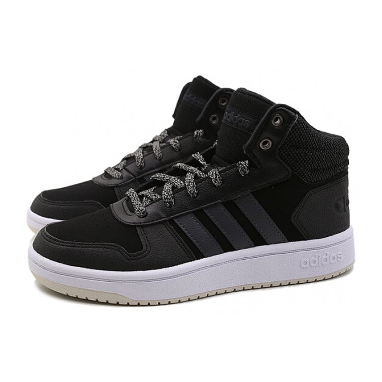 adidas Neo Hoops 2.0 Durable Non-Slip Mid-Top Basketball Shoes Women Sneakers Black White B42110