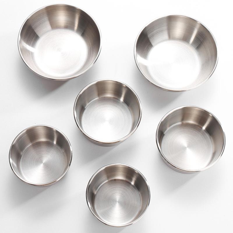 Stainless Steel Silver Sauce Dishes Appetizer Seasoning Tray French Fries Ketchup Cup Hot Pot Dipping Bowl Specialty Tableware