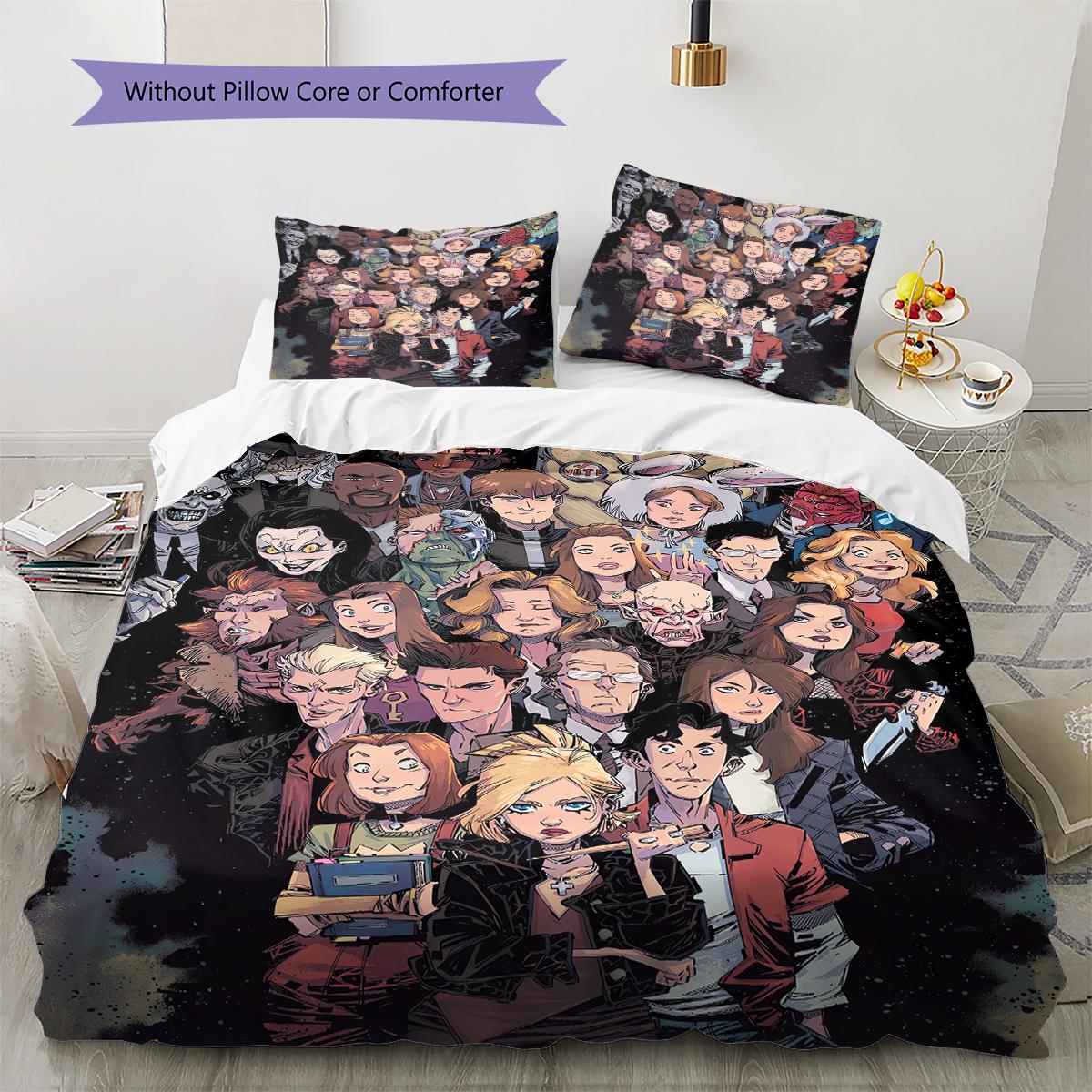 

Buffy Vampire Slayer Pattern Bedding Quilt Set Quilt Cover Pillowcase Home Decoration Gift (1 * duvet cover + 2 * pillowcase, without core) 135x200cm