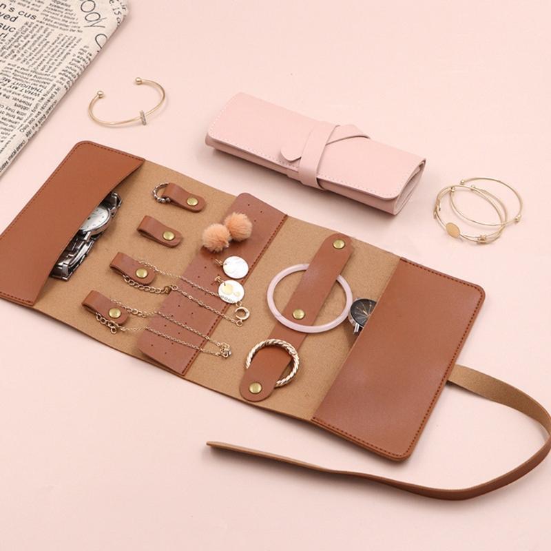 Elegant Jewelry Travel Storage Case Small Organizers with Multiple Compartments Pockets Home Accessory for Valuables