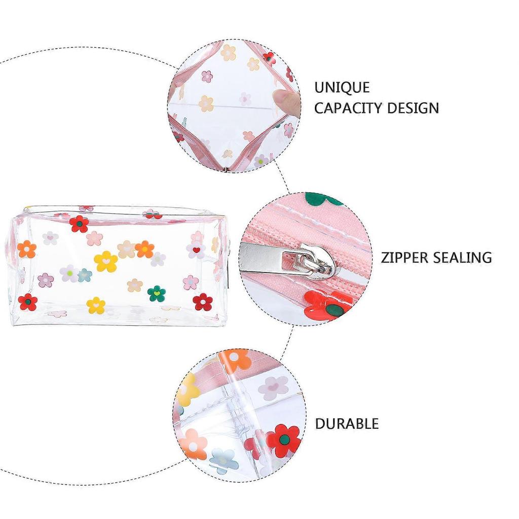 Cosmetics Storage Bag See Through Travel Toiletry Bag Portable 175x10cm 1Pack