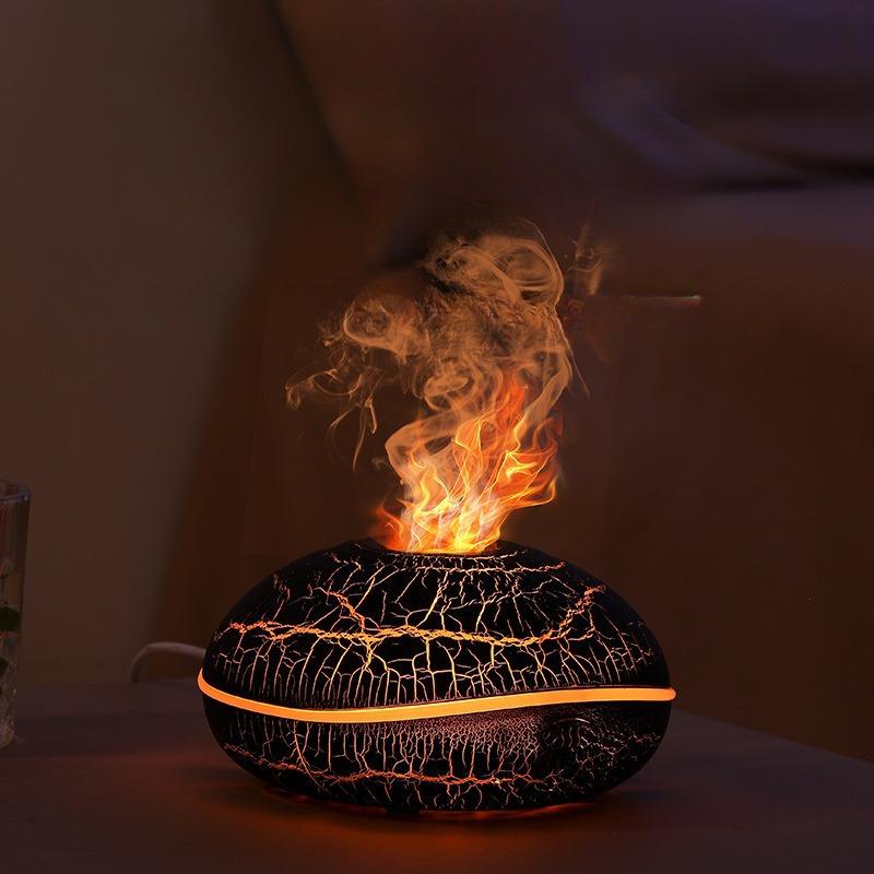 1 Pc New Simulated Flame Diffuser Seven-color Gradual Change Creative Household Ultrasonic Aromatherapy Machine Flame Humidifier