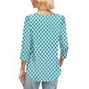 Womens Tops 3/4 Sleeve With Buttons Casual Blouses Summer Outfits Beach Vacation Clothes