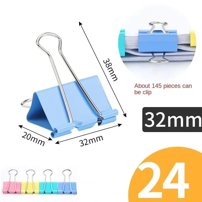 

Colored Metal Binder Clips – 24-Pack (3mm Size) | Long-Tail Butterfly Clips for Books, Stationery, School & Office Supplies