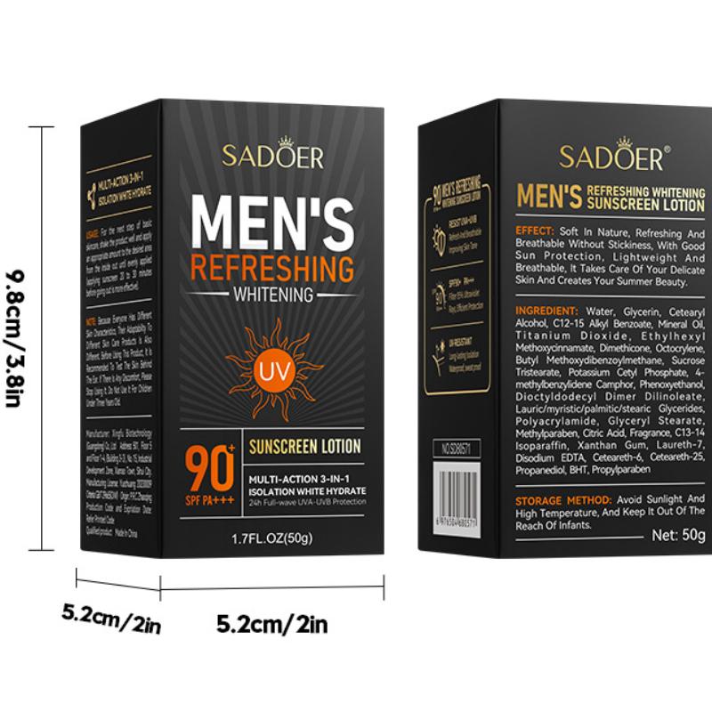 Men's Sunscreen SADOER Whitening Sunscreen UV Refreshing Sunscreen