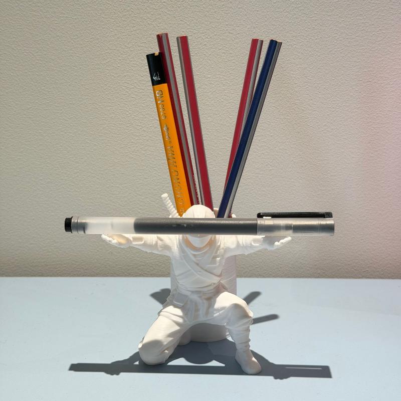 3D Printed Warrior Pen Holder Multiuse Desktop Organizer Home Office Decor