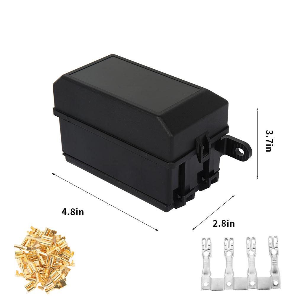 12V Sicherungsrelaisbox-Kit 52 Crimpanschlüsse 11 ATC/ATO-Sicherungen und 6 Relais Wasserdichtes Auto-Sicherungsrelaisbox-Block für Auto LKW Wohnmobil Boot