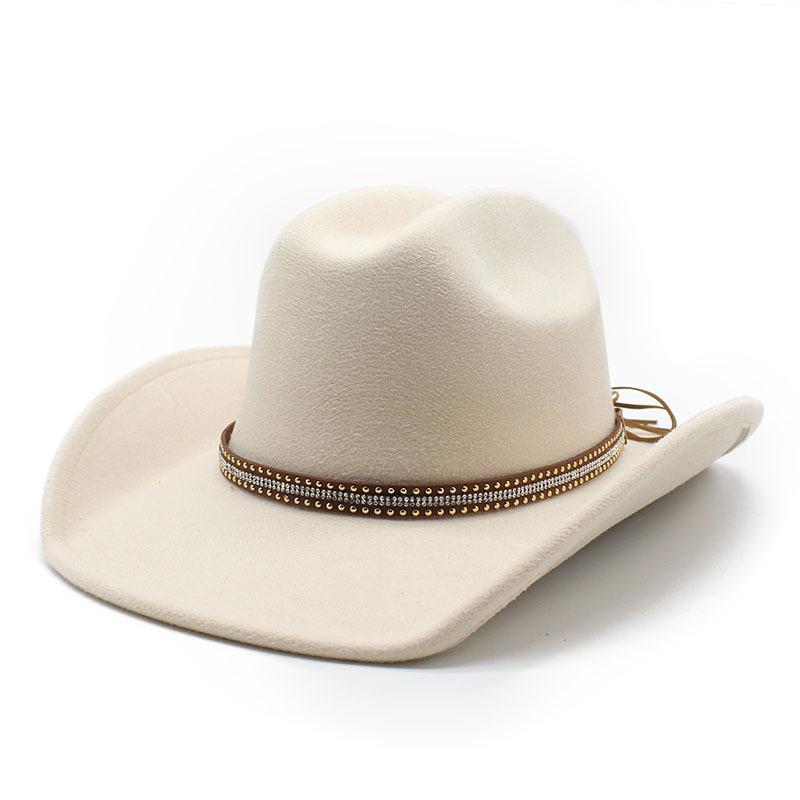 Big Edge Cowboy Top Hat Ethnic Tibetan Hat Soft Woolen Western Cowboy Hat Roll Edge Top Hat