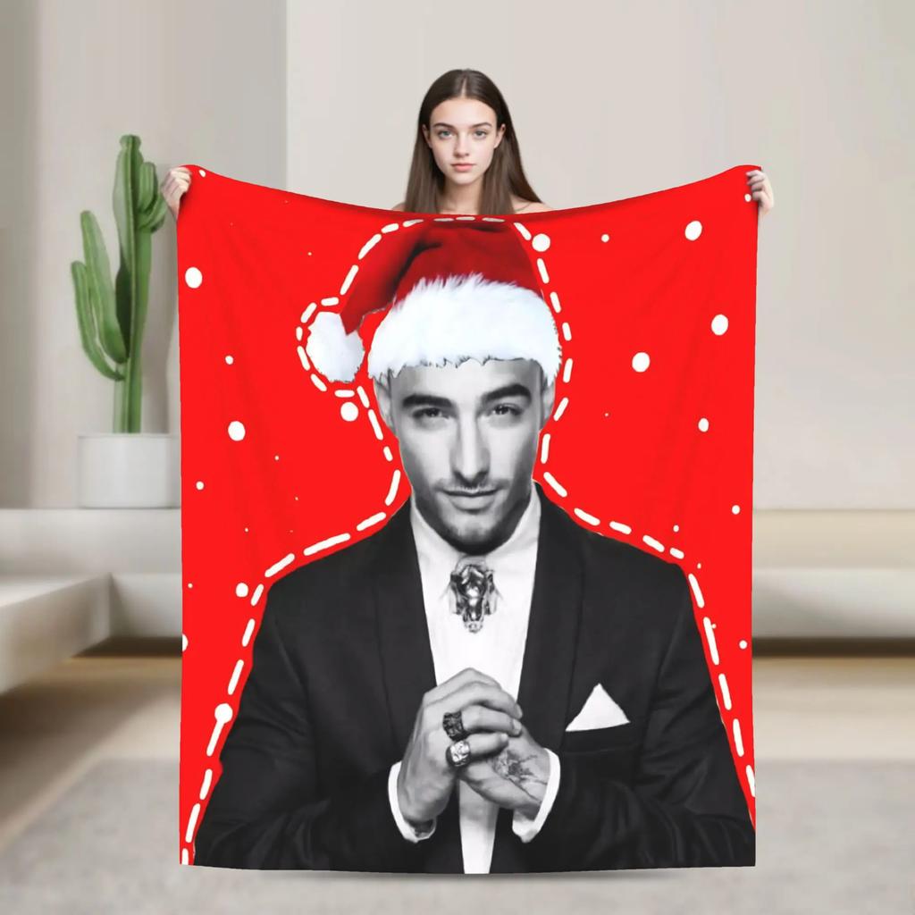 Maluma Colombian Singer Photo Collage Blankets Camping Flannel Throw Blanket For Bedroom Soft Warm Custom Quality Bedspread Gift