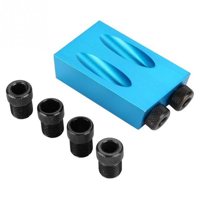 15° All-Metal Pocket Hole Drilling Locator for M6-M8-M10 Woodworking