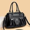 Large Capacity Tote Bag for women/Leather Womens/Ladies Ruched Leather Handbag