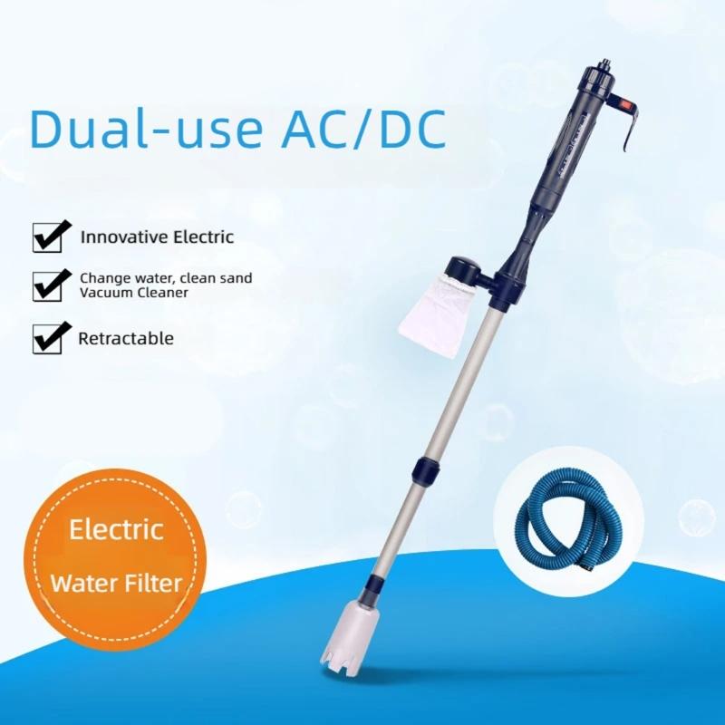 Battery-Operated Water Changer for Fish Habitat Cleaning, with Integrated Motor Body, Corrugated Hose and ABS Plastic Construction