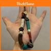 Vintage Brown Green Pvc Phone Strap With Beaded Design For Girls And Teens