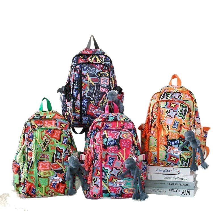 Schoolbag New Trend ins Personality Casual Graffiti Versatile Large Capacity School Bag Middle School Student Travel Backpack